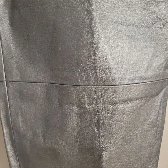 Vintage Forenza Size 16 Leather Pants  Silver Cigarette High Rise Disco - Picture 8 of 11